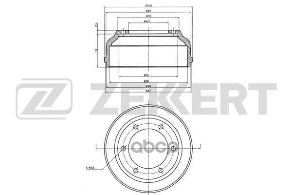 Барабан Торм. Зад. Ford Transit Vi 00- Zekkert арт. bs-6038