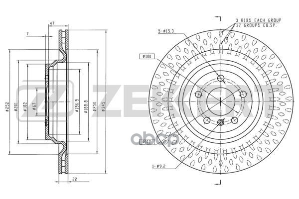 Диск торм. задн. MB ML (W166) 11- Zekkert арт. bs-6098
