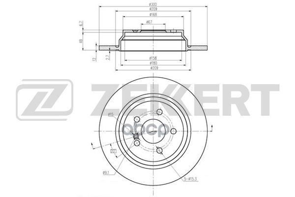 Диск Тормозной Задний Mb S-Class (W221) 05-  Sl (R230) 06- Zekkert арт. bs-6145