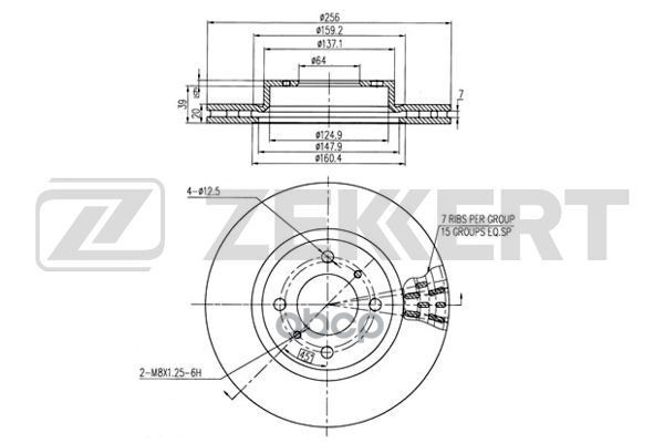 Диск торм. перед. Mitsubishi Colt 04- Zekkert арт. bs-6156