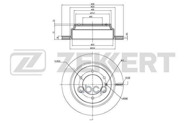 Диск торм. задн. Chevrolet Trailblazer 13- Zekkert арт. bs-6167