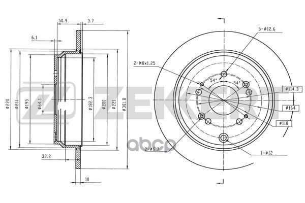 Диск торм. задн. Honda CR-V III-IV 06- Zekkert арт. bs-6171