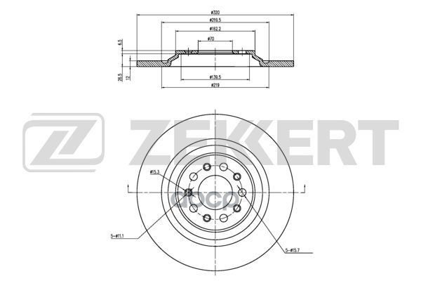 Диск торм. задн. Jeep Cherokee V 13- Zekkert арт. bs-6172