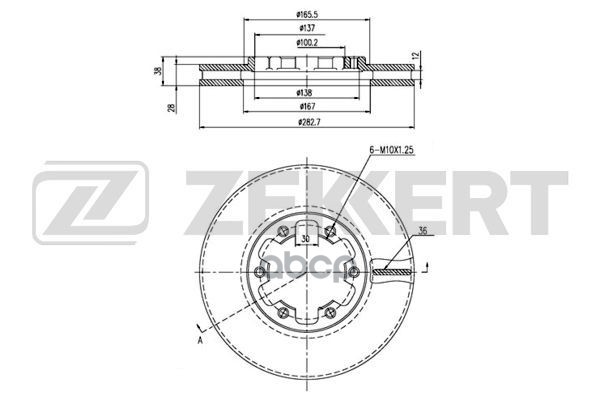 Диск торм. перед. Nissan Navara (D22) 00- Zekkert арт. bs-6199