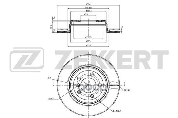 Диск торм. задн. BMW 7 (E65  E66  E67) 01- Zekkert арт. bs-6214