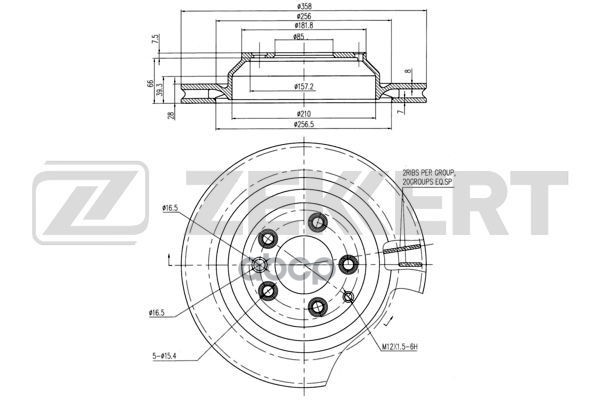Диск торм. задн. Audi Q7 06-  Porsche Cayenne I-II 04-  VW Touareg 04- Zekkert арт. bs-6219