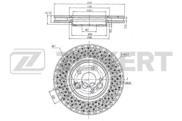 Диск торм. перед. MB E-Class (211) 03-  S-Class (W220) 02- Zekkert арт. bs-6234