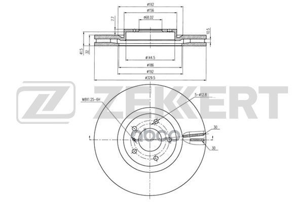 Диск торм. перед. Infinity EX 35  EX 37 08- Zekkert арт. bs-6325