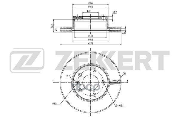Диск Торм. Перед. Ldv Maxus 05- Zekkert арт. bs-6343
