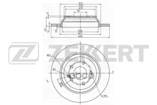 Диск торм. задн. MB V-Class (W447) 14-  Vito (W447) 14- Zekkert арт. bs-6352