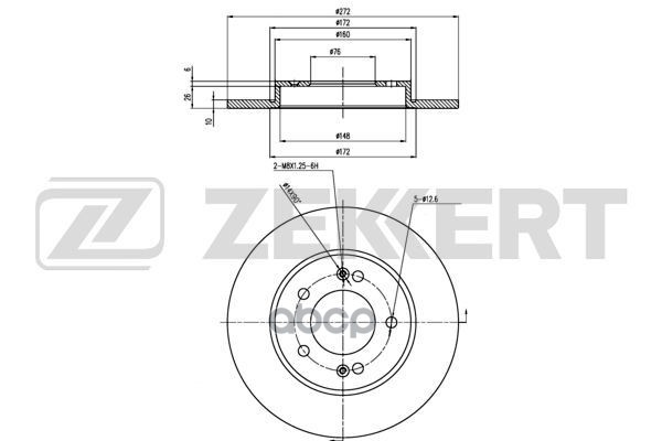 Диск торм. задн. Hyundai i30 II 16-  Kia Ceed III 18- Zekkert арт. bs-6436