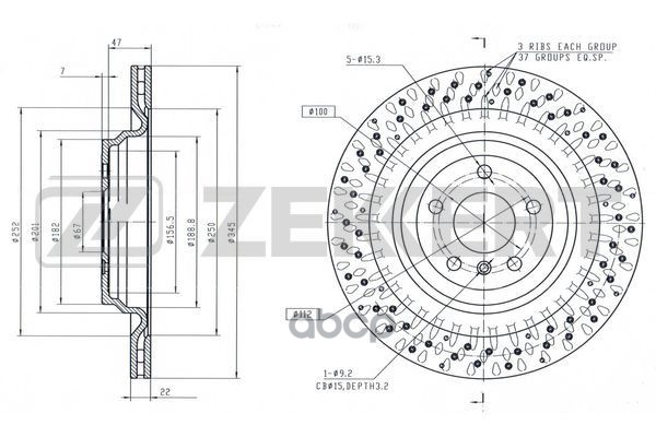 Диск тормозной задн. MB GL-Class (X166) 12-  GLE (166  292) 15-  M-Class (166) 11- Zekkert арт. bs-6563