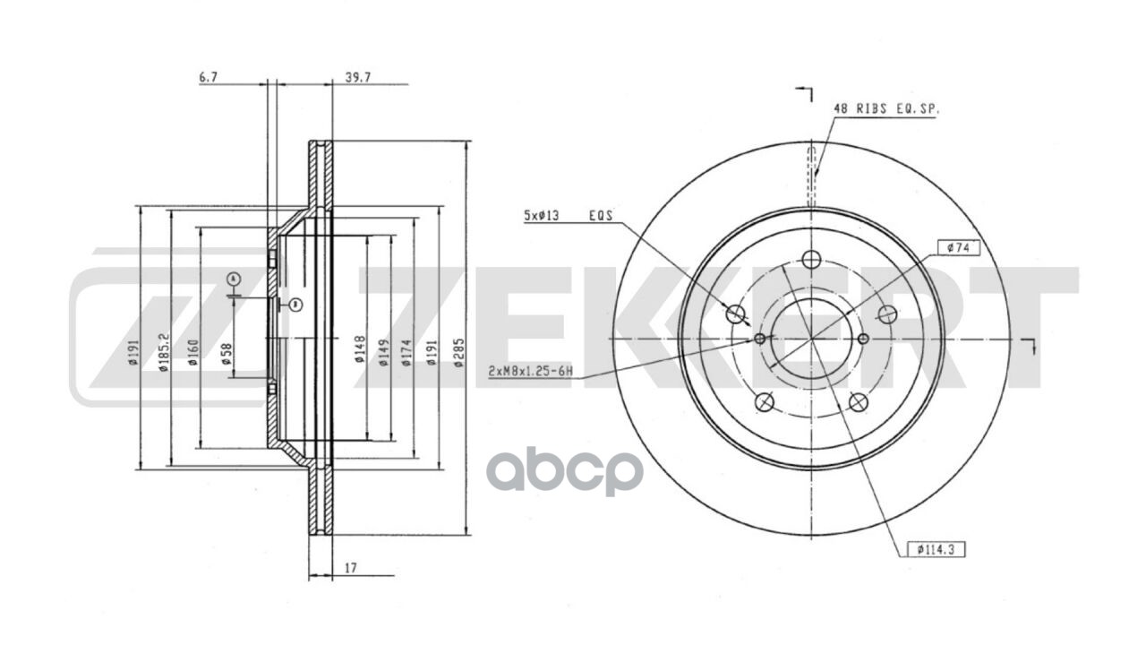 Диск торм. задн. Subaru Forester (SK_) 18- Zekkert арт. bs-6643