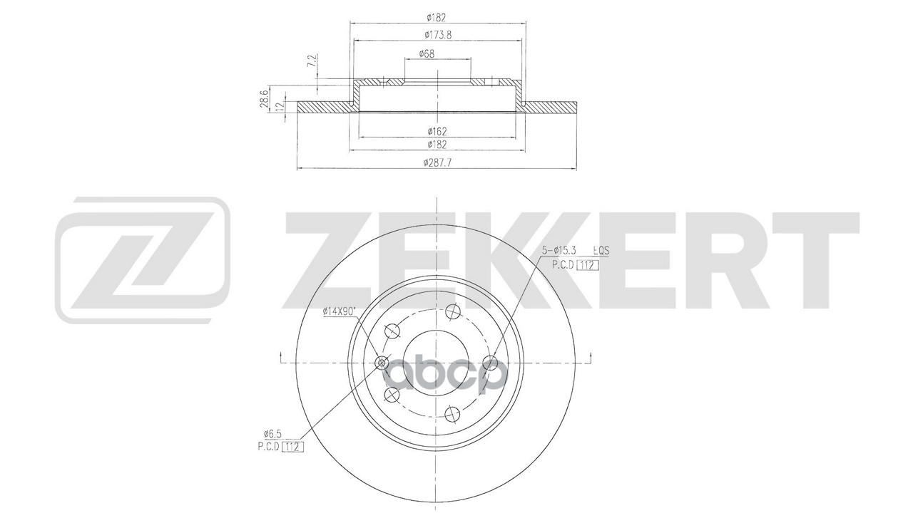 Диск Тормозной Задн. Audi A4 Iii 04-  Seat Exeo 09- Zekkert арт. bs-6675