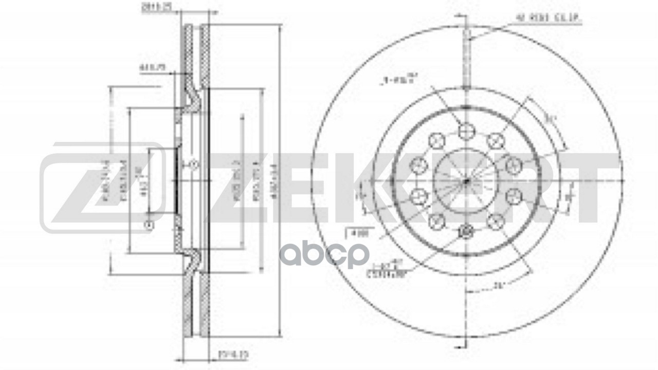 Диск тормозной перед. VW Polo IV 05-  Audi A3 99-  Skoda Octavia (1U2  1U5) 01-  Seat Leon 99- Zekkert арт. bs-6683