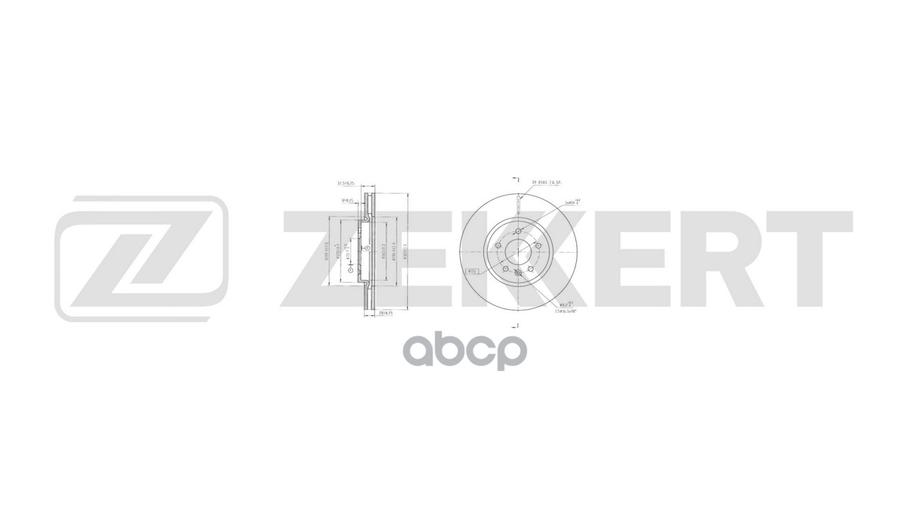 Диск тормозной передний Opel Insignia B 17- Zekkert арт. bs-6839