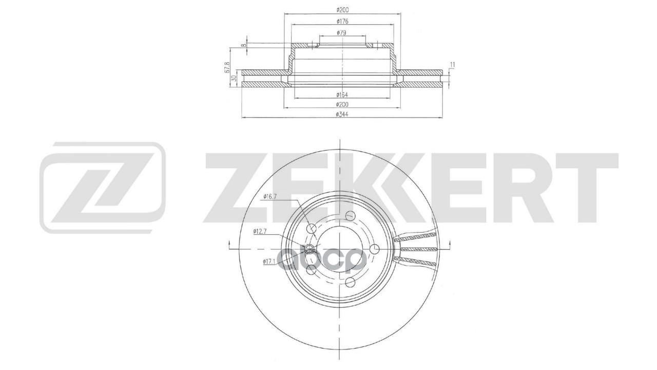 Диск тормозной передний LR Range Rover III 02- Zekkert арт. bs-6855