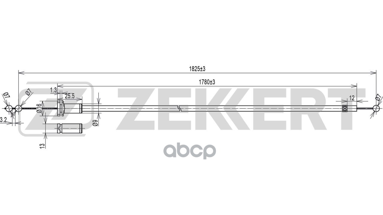Трос капота VW Transporter IV 90- Zekkert арт. bz-1180