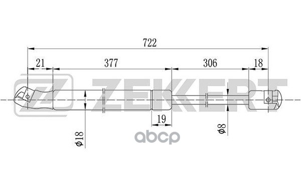 Пружина газовая капота Audi A6 94- Zekkert арт. gf-1064