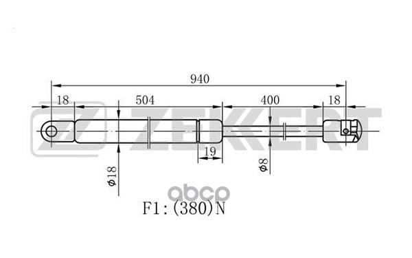 Пружина газовая капота Audi A6 94- Zekkert арт. gf-1123