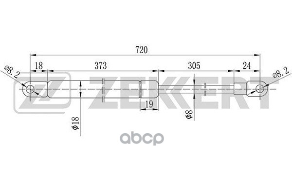 Пружина газовая капота Audi A4 94- Zekkert арт. gf-1404