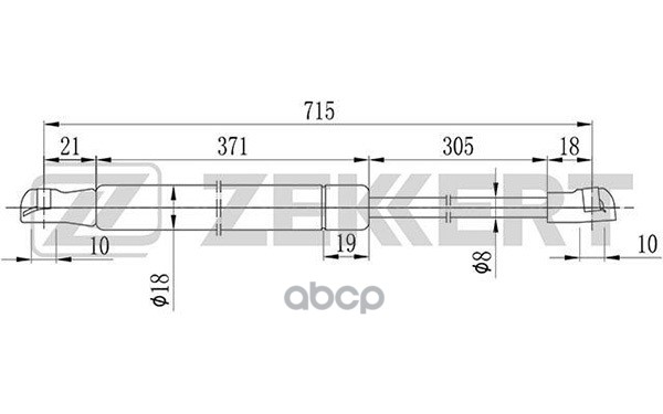 Пружина газовая капота BMW 7 (E65 E66 E77) 01- Zekkert арт. gf-1650