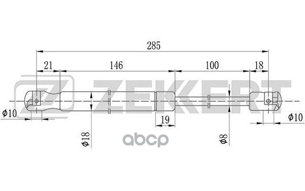 Пружина газовая капота Jeep Grand Cherokee II 99- Zekkert арт. gf-1955