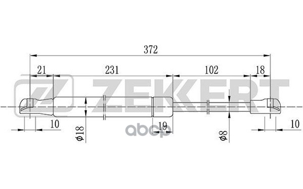 Пружина газовая капота Nissan Murano (Z50) 03- Zekkert арт. gf-2083