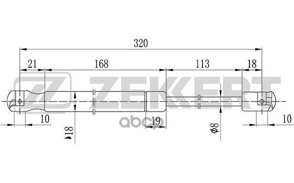 Пружина газовая капота Land Rover Freelander II 06- Zekkert арт. gf-2084