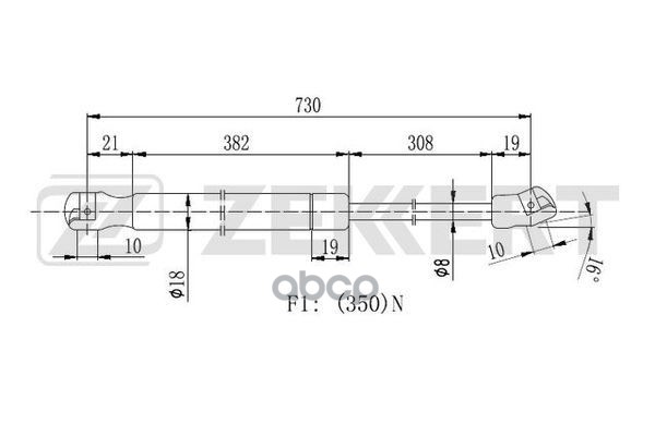 Пружина газовая капота VW Passat VI 05- Zekkert арт. gf-2106