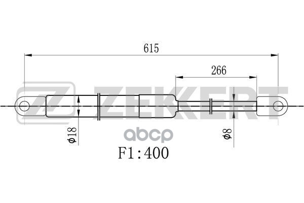 Пружина газовая капота Audi 80 IV 86-  90 III 87- Zekkert арт. gf-2171
