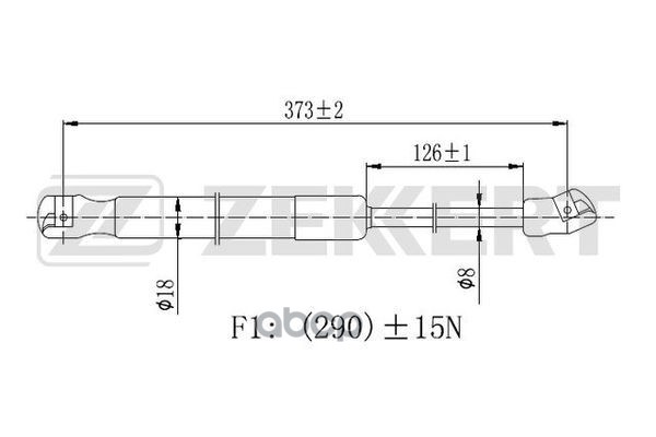 Пружина газовая капота FX 35 (S50) 03-  FX 45 (S50 S51) 03- Zekkert арт. gf-2428