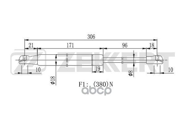Пружина газовая капота Audi Q5 10- Zekkert арт. gf-2438