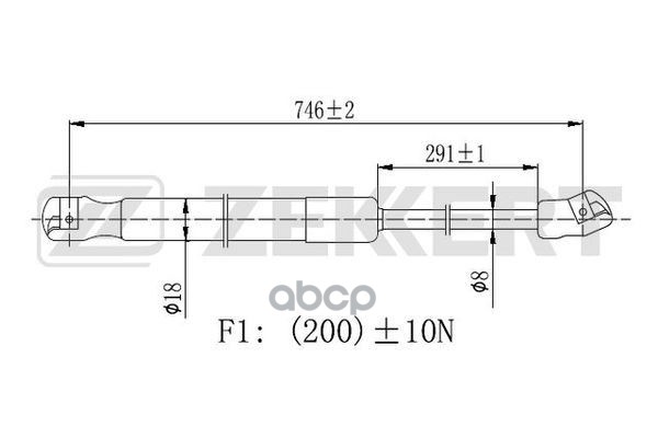 Пружина газовая капота Audi A3 III 12- Zekkert арт. gf-2439