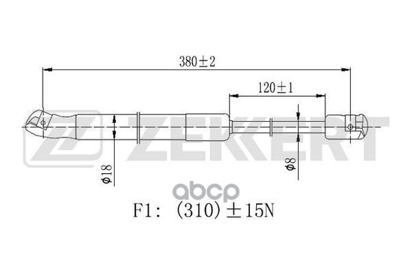 Пружина газовая капота Nissan Murano (Z51) 07- Zekkert арт. gf-2452