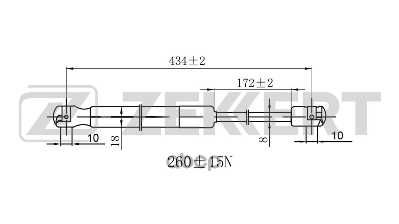 Пружина газовая капота Haval F7x 19- Zekkert арт. gf-2574