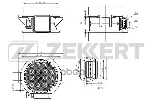 Датчик массового расхода воздуха BMW 3 (E46) 98-  5 (E39) 96-  Hyundai Sonata IV 98-  XG 98-  Kia Ca Zekkert арт. se-1018