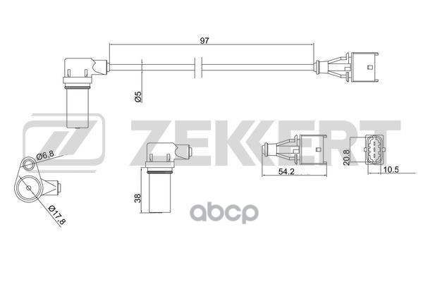 Датчик положения коленвала Uaz Patriot 06-  Fiat Ducato (244_) 01-  Iveco Daily III  IV 99- Zekkert арт. se-4033
