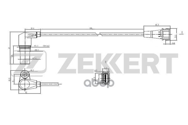 Датчик положения коленвала Chevrolet Aveo (T200/250/255) 03-  Cruze (J300) 09-  Lacetti (J200) 05- Zekkert арт. se-4035