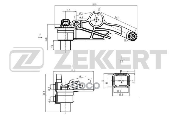 Датчик положения коленвала Citroen Berlingo 96-  C4 04-  C3 I-III 02-  Peugeot 308 II 14-  206 98- Zekkert арт. se-4054