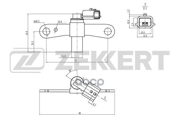 Датчик положения коленвала Renault Logan 07-  Megane III 08-  Fluence 10- Zekkert арт. se-4072