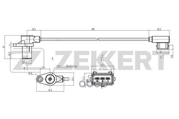 Датчик положения коленвала BMW 3 (E36) 90-  5 (E34) 90- Zekkert арт. se-4073