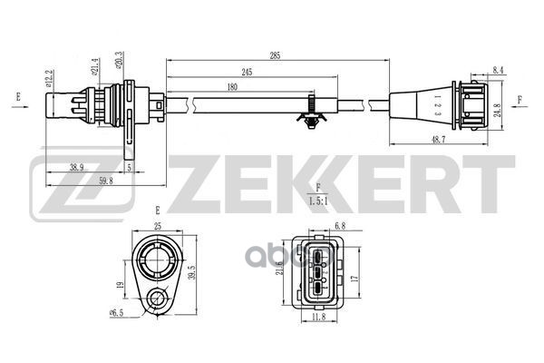 Датчик положения коленвала Hyundai Santa Fe III  IV 12-  Sonata VI 09-  Kia Sportage III 10-  Sorent Zekkert арт. se-4075