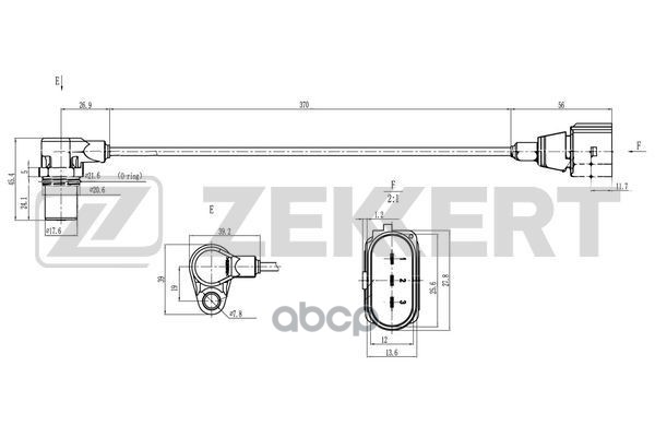 Датчик положения коленвала Audi A6 97-  A4 II 01-  A8 03-  Skoda Octavia (1U2  1U5) 97-  VW Passat V Zekkert арт. se-4077