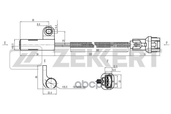 Датчик положения коленвала Jeep Grand Cherokee I  II 96-  Wrangler II 96- Zekkert арт. se-4092