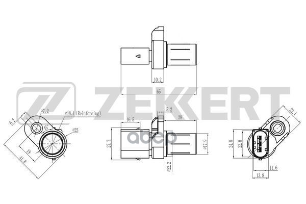 Датчик положения коленвала VW Passat V 00-  BMW 5 (E60) 07-  X3 (E83) 05-  3 (E46  E90  E91) 00-  1 Zekkert арт. se-4096