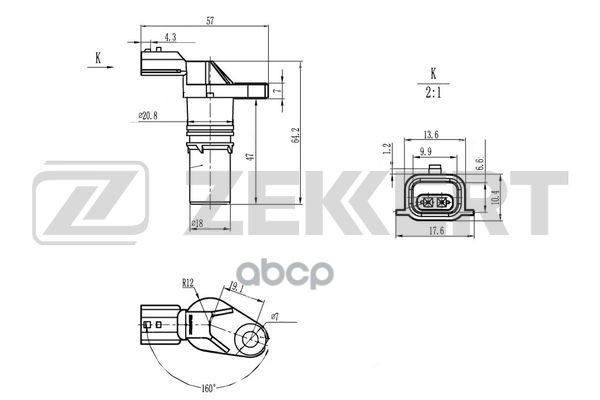 Датчик положения коленвала Nissan Qashqai (J10 J11) 08-  X-Trail (T32) 14-  Renault Logan 07-  Suzuk Zekkert арт. se-4110