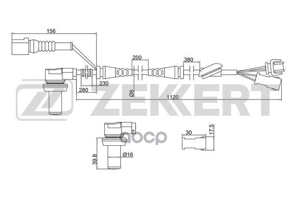 Датчик ABS передн. Audi A6 I  II 95- Zekkert арт. se-6003