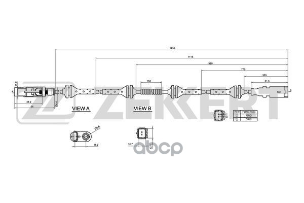 Датчик ABS передн. Citroen C6 07- Zekkert арт. se-6038