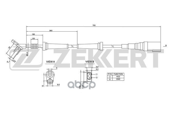 Датчик ABS передн. Ford Fiesta V 01- Zekkert арт. se-6057
